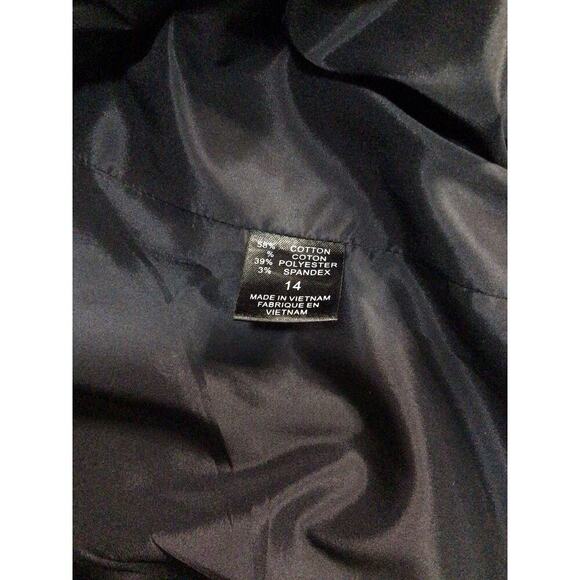 Tahari Blazer Jacket Women’s 14 Navy Blue 3-Button Long Sleeve Contrast Stitch - Picture 4 of 9